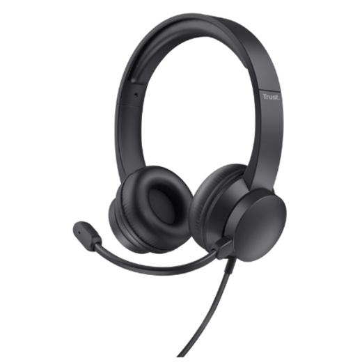 Trust Auriculares Hs-150 Estéreo Jack 3.5Mm Con Micrófono Flexible Ajustable Negro
