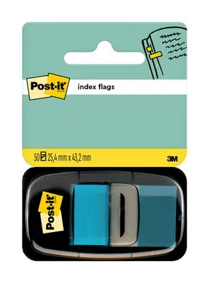 Post-It Index Dispensador Con 50 Marcadores Reposicionables 25.4 X 43.2Mm - Adherencia Firme - Para Marcar, Señalar O Destacar Informacion - 7000144930 - Color Azul Claro