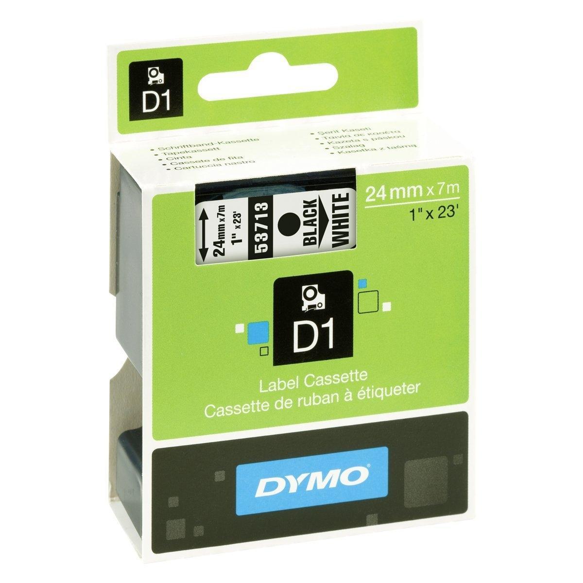 Dymo Cinta De Transferencia Termica D1 53713. Etiquetas Estándar Negro Sobre Blanco De 24Mmx7M. Poliester Autoadhesiva. Rotuladora Labelmanager