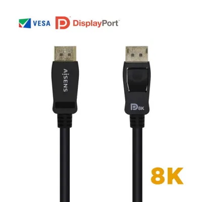 Aisens Cable DisplayPort V1.4 8K@60Hz DP/M-DP/M 1.0m Negro