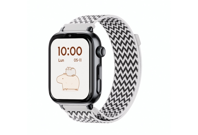 Savefamily Reloj Inteligente Smartwatch Infantil Savewatch Plus 2 - Pantalla Amoled - Carcasa Negra - Correa Tela Zigzag