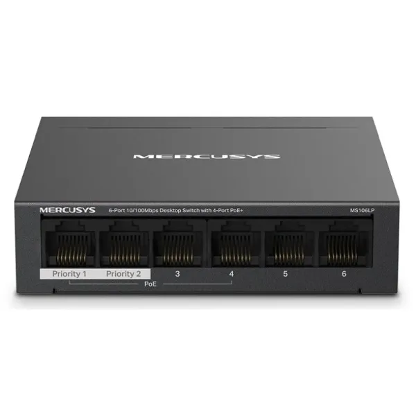 Mercusys MS106LP Switch POE+ No Gestionable 6 Puertos 10/100 Ethernet Mini Desktop