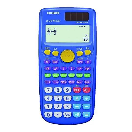 Casio FX-55 Plus Calculadora Científica LCD 12 Dígitos - 240 Funciones - Color Azul