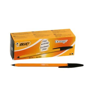 Bic Bolígrafo Naranja Original Fine Negro Caja 20 Ud