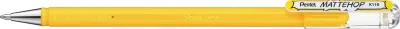 Pentel Mattehop Bolígrafo de Bola 1mm Punta 0.5mm Tinta Gel Opaca Amarillo 55% Reciclado