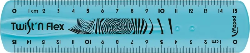 Maped Twist´n Flex Regla De Flexible 15Cm - Irrompible - Doble Graduacion - Colores Aleatorios Azul, Rosa Y Verde