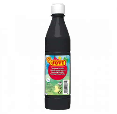 Jovi Tempera Paint 500ml - Base Agua, Alto Poder Cubriente, Secado Rápido, Color Negro