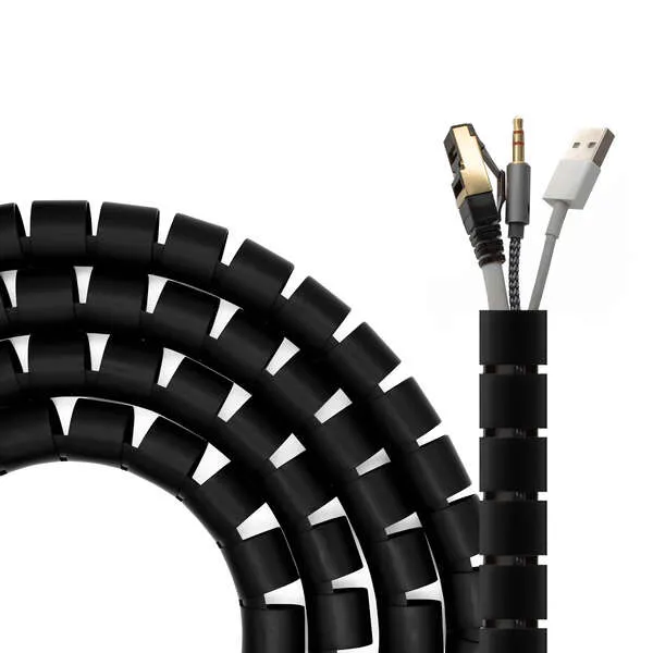 Aisens Organizador De Cable En Espiral 25mm Negro 3.0m