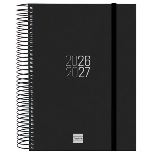 Finocam Espiral Agenda Escolar 2026/2027 1 Día por Página E10 155x212mm Negro