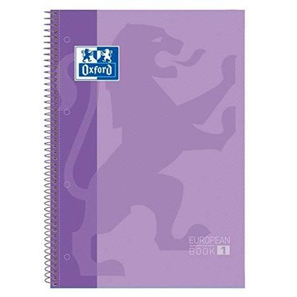 Oxford Cuaderno Touch Europeanbook 1 Write&Erase 80H A4+ 5X5Mm Microperforado T/Extradura Malva Pastel