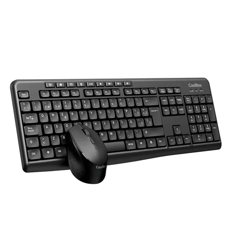 Coolbox Teclado y Mouse Inalámbricos 2.4GHz 1600dpi Resistente a Salpicaduras