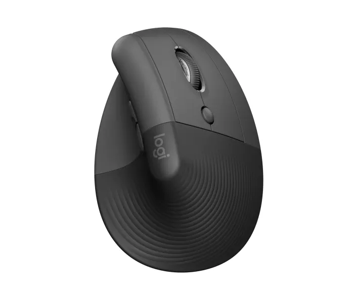 Logitech Lift Raton Vertical Bluetooth E Inalambrico Usb 4000Dpi - 5 Botones - Uso Diestro - Color Negro/Gris