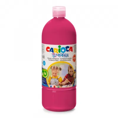 Carioca Botella Tempera 1000ml Rosa - Colores Superlavables y Alta Opacidad