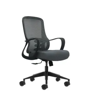 Oqonos Cherg 007 Silla de Oficina Ergonomica con Respaldo de Malla y Soporte Lumbar - Gris