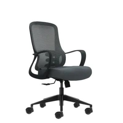 Oqonos Cherg 007 Silla de Oficina Ergonomica con Respaldo de Malla y Soporte Lumbar - Gris
