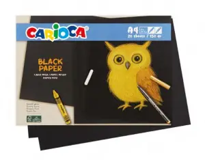 Carioca Black Pack 20 Hojas A4 Color Negro 150gr para Tizas y Rotuladores