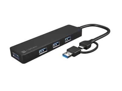 NATEC Mayfly USB 3.2 Gen 1 Type-A + Type-C 5000 Mbit/s Negro