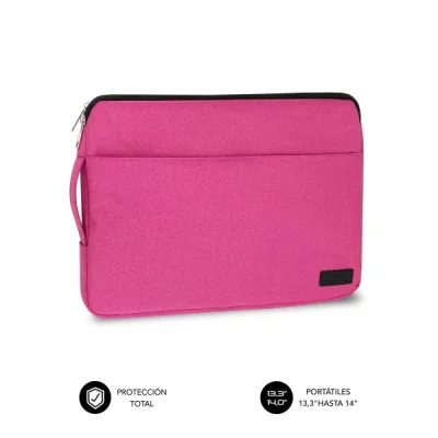 Subblim Funda Urban Portátil De 13.3" A 14" - Proteccion Elegante Y Funcional - Tela De Poliester 600D - Interior Acolchado De Foam - Color Rosa