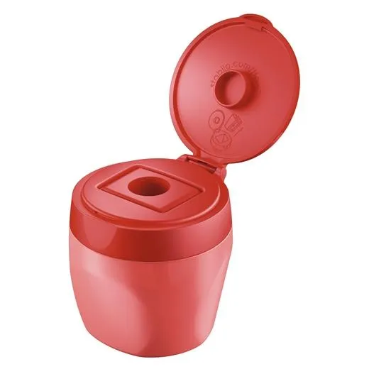 Stabilo Woody 3 En 1 Sacapuntas Con Depósito Y Tapa Rojo
