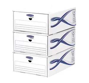 Fellowes Cajón Archivador Basic 279x135x362mm Cartón Reciclado Blanco Pack de 5