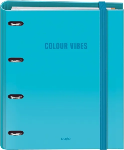Dohe Colour Vibes Carpeta 4 Anillas Mixtas 35mm A4 con 100 Hojas Cuadricula 5mm Azul Cyan