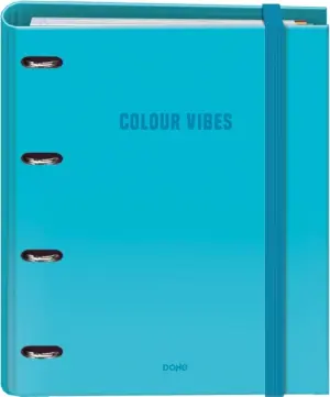 Dohe Colour Vibes Carpeta 4 Anillas Mixtas 35mm A4 con 100 Hojas Cuadricula 5mm Azul Cyan