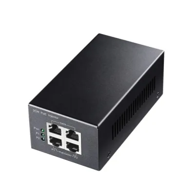 Cudy Inyector Gigabit Poe+/Poe - Potencia Hasta 30W - 4 Puertos - Datos Y Alimentacion Por El Mismo Cable Hasta 100M - Carcasa De Metal - Color Negro