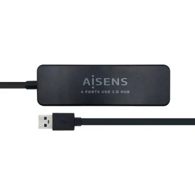 Aisens Hub USB 3.0 Tipo A/M - 4x Tipo A - Negro 30cm