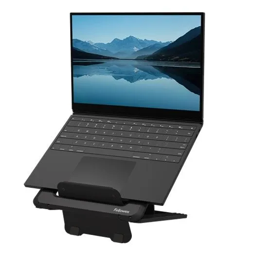 Fellowes Breyta Elevador para Portatiles hasta 14" - 12 Ajustes de Altura - Peso Max. 4kg - Fabricado con Materiales 100% Reciclables - Color Negro