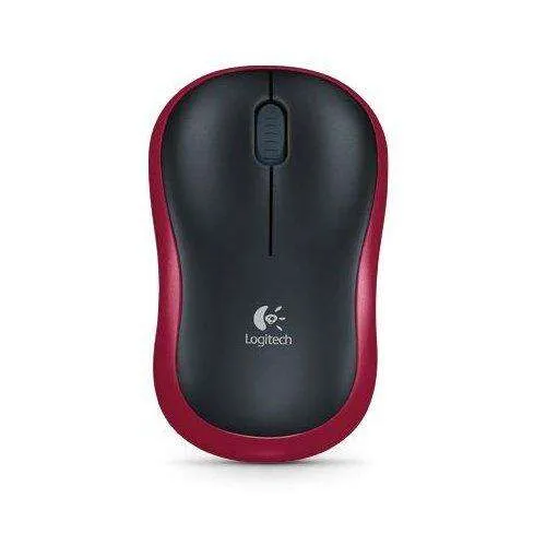 Logitech M185 Raton Inalambrico 1000Dpi - 3 Botones - Uso Ambidiestro - Color Negro/Rojo