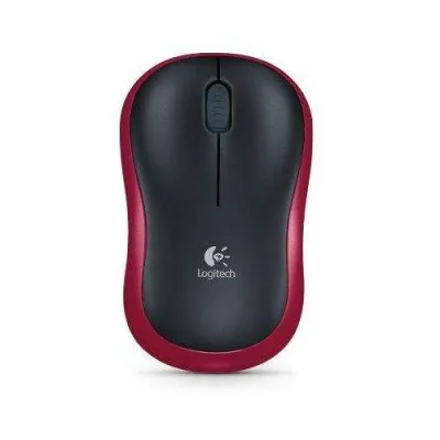 Logitech M185 Ratón Inalámbrico 1000dpi 3 Botones Uso Ambidiestro Negro/Rojo