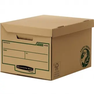 Fellowes Bankers Box Earth Series Maxi Contenedor de Archivos Automontable - Tapa Fija - Admite hasta 6 Caja de Archivo Definitivo 80mm - Carton Reciclado Certificacion FSC