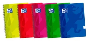 Oxford Cuaderno Espiral Clásico Tapa Plástica Pauta 3.5 Margen 80 Hojas Colores Surtidos