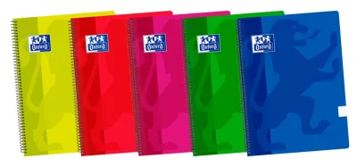 Oxford Cuaderno Espiral Clásico Tapa Plástica Pauta 3.5 Margen 80 Hojas Colores Surtidos