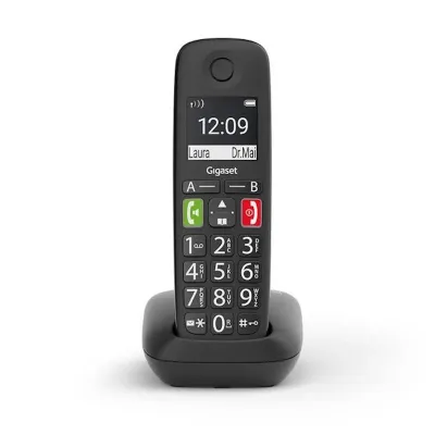 Gigaset E290 Inalámbrico DECT Negro - Teléfono Fijo Inalámbrico