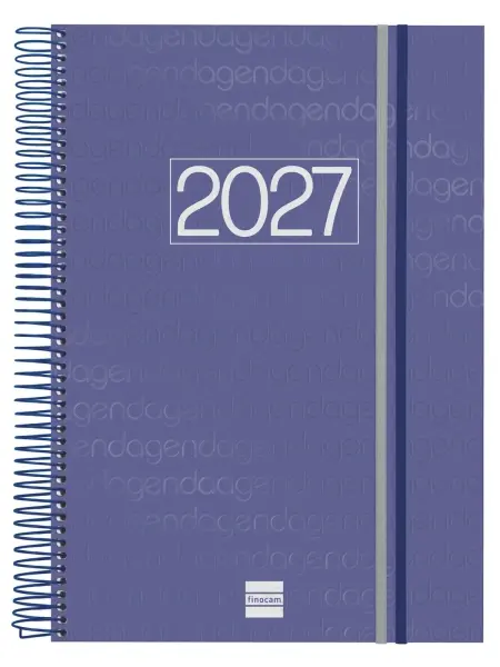 Finocam Agenda Anual 2027 Espiral 1 Día por Página E40 210x297mm Tapa Polipropileno Azul