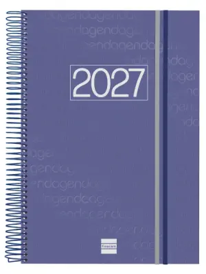 Finocam Agenda Anual 2027 Espiral 1 Día por Página E40 210x297mm Tapa Polipropileno Azul