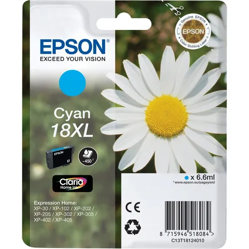 Epson Tinta Cian Nº18XL para Impresoras Expression Home XP-102/205/215/305/405