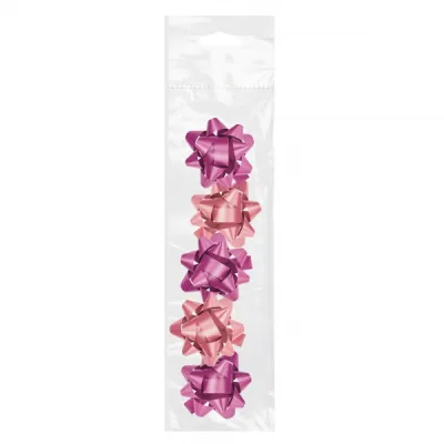 Dohe Pack de 5 Lazos para Regalo en Forma de Estrella 5.6cm Color Rosa