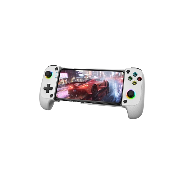 Mars Gaming Mgpx Gamepad Bluetooth Multiplataforma - Multifuncional 2 En 1 - Soporta Smartphones Hasta 6.8" - Vibracion Dual - Funcion Turbo - Color Blanco