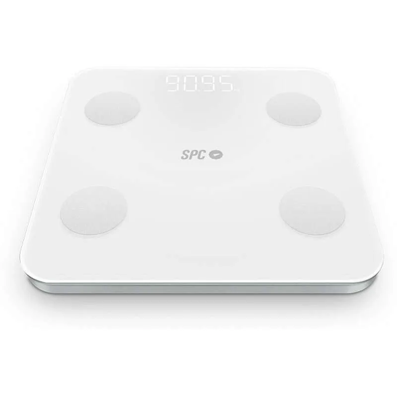 Spc Atenea Fit 3 Bascula De Baño Inteligente - Registra E Identifica Hasta 10 Usuarios - Diseño De Cristal - Pantalla Led - Activacion Tactil - Capacidad 180Kg