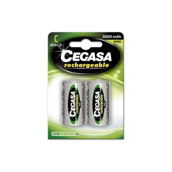 Cegasa Pack de 2 Pilas Recargables HR14 C 3000mAh