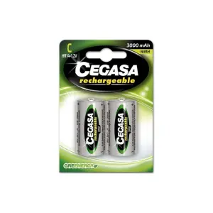Cegasa Pack de 2 Pilas Recargables HR14 C 3000mAh