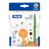 Milan Pack de 12 Ceras Redondas de Colores Surtidos con 2 Ceras Fluo