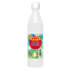 Jovi Tempera Paint 500ml - Base Agua, Alto Poder Cubriente, Secado Rápido, Color Blanco