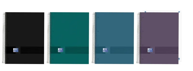 Oxford Cuaderno Europeanbook A5+ Espiral Microperforado 120H Liso Surtidos Neutros