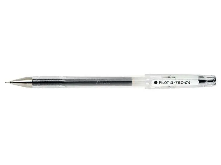 Pilot Boligrafo De Gel G-Tec C4 - Extra Fino - Recargable - Punta De Bola 0.4Mm - Trazo 0.2Mm - Color Negro