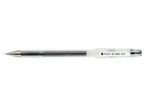 Pilot G-Tec C4 Bolígrafo de Gel Recargable 0.4mm Punta Fina Color Negro