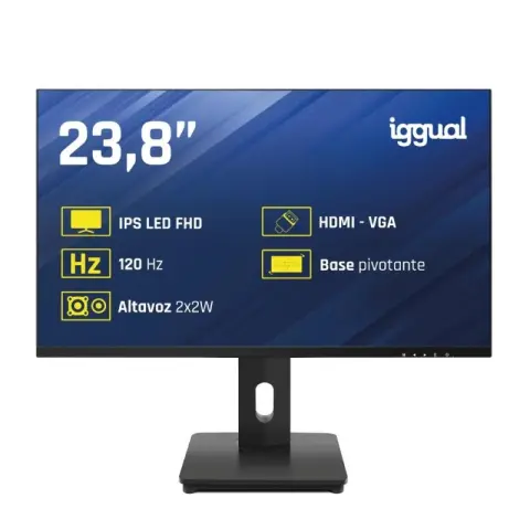 iggual Monitor 24" VGA HDMI 120Hz Pivotante