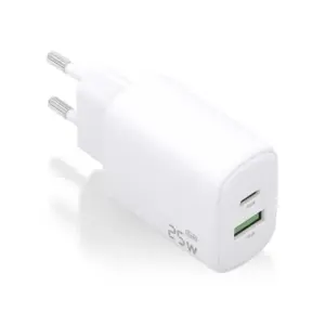 Aisens Cargador 25W USB-C PD3.0 y USB-A QC3.0 Color Negro
